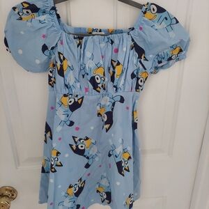 Blue Cartoon Character Dress